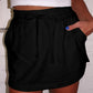 Black French Terry Mini Skort with Pockets