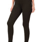 Black Brushed Microfiber Full Length Leggings with Pockets