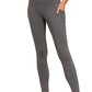 Grey Brushed Microfiber Full Length Leggings with Pockets