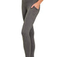 Grey Brushed Microfiber Full Length Leggings with Pockets