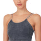 Ash Black Washed ribbed seamless double strap brami