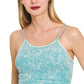Ice Blue Washed ribbed seamless double strap brami