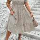 PLUS Leopard Print Short Sleeve Flared Dress