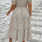 PLUS Leopard Print Short Sleeve Flared Dress