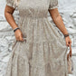 PLUS Leopard Print Short Sleeve Flared Dress