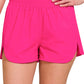 Hot Pink Wide Band Windbreaker Running Shorts