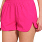 Hot Pink Wide Band Windbreaker Running Shorts