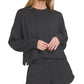 Black Scuba Sweatshirt & Shorts Set