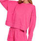 Hot Pink Scuba Sweatshirt & Shorts Set