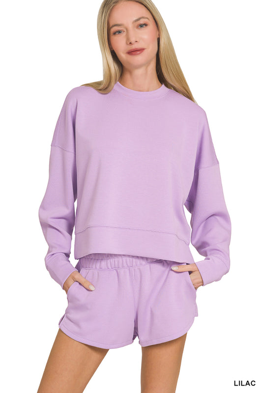 Lilac Scuba Sweatshirt & Shorts Set