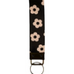 Black Floral Wristlet Keychain