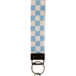 Blue/White Checkered Wristlet Keychain