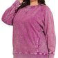 Plus Plum Halo Washed Pullover Sweatshirt