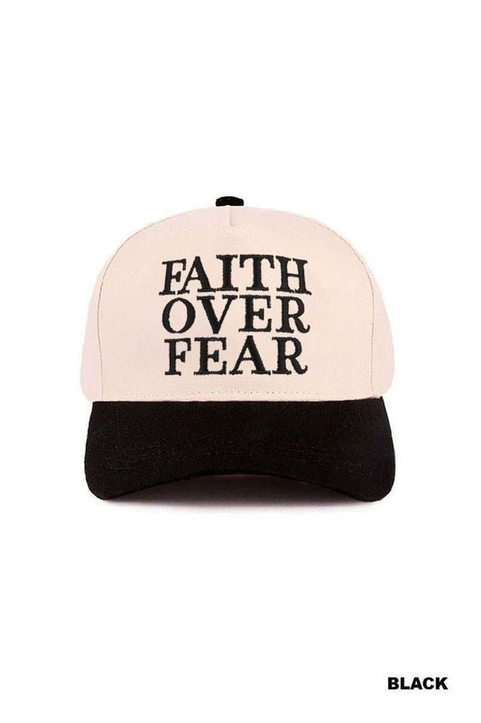 Faith Over Fear Black Trucker Hat