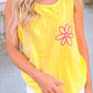 Yellow Tank with Pink Flower Pocket Design