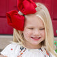 Texas Size Rhinestone Center Knot Hair Bows: Light Pink