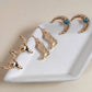WESTERN BULL HEAD HORN BOOTS TRIO EARRINGS | 80E6035: GOLD
