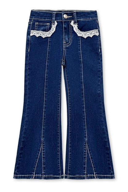 Toddler's Flare Leg Denim Jean w/ Crochet Details