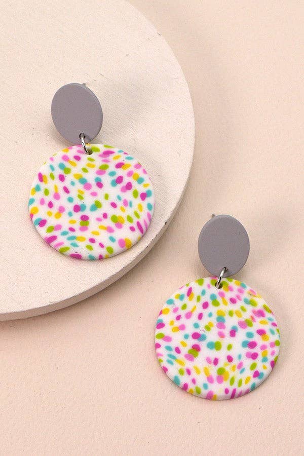 Colorful Dots Polymer Earrings
