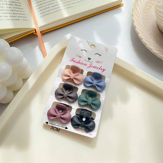 Set of 6 Small Bow Claw Hair Clips