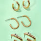 TRIO HUGGLE HOOP TITANIUM POST EARRINGS | 80E5808: GOLD