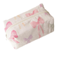 Multi Color Bows on Cream Cosmetic Bag