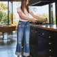 Super High Rise Double Cuffed Baggy Wide Jeans