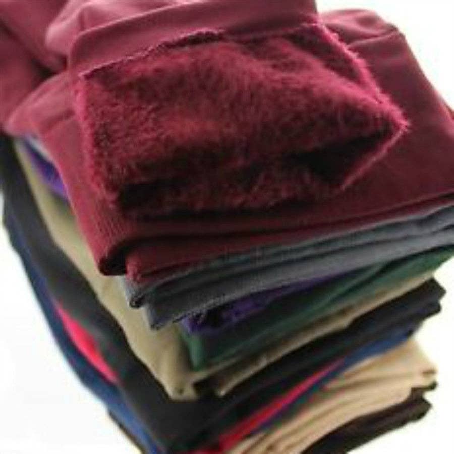 Brown Tummy Control Fleece Lined Leggings - One Size & Curvy