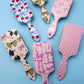 PINK WITH BOWS LARGE DETANGLE PADDLE HAIR BRUSH COMB