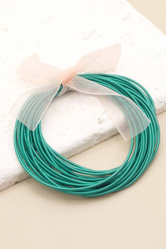 Turquoise Guitar String Bracelets -20pcs set