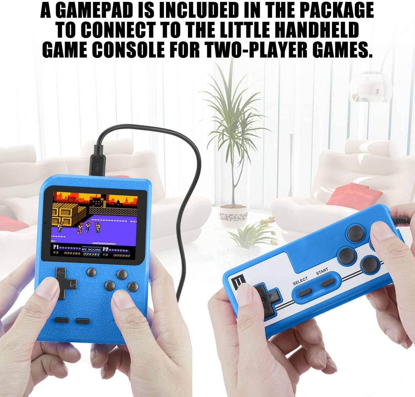 Retro Game 400 Built-in Games Portable Game For Gifts Kids: Black