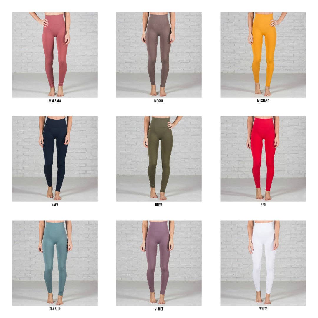 Olive Tummy Control Fleece Lined Leggings - One Size & Curvy