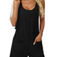 Gray Sleeveless Twisted Strip Knit Jumpsuit