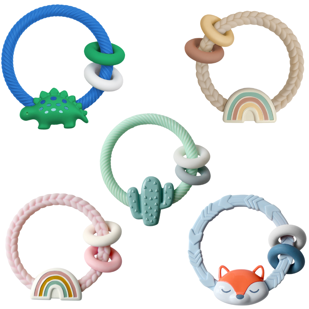 Rainbow Ritzy Rattle™ Silicone Teether Rattles