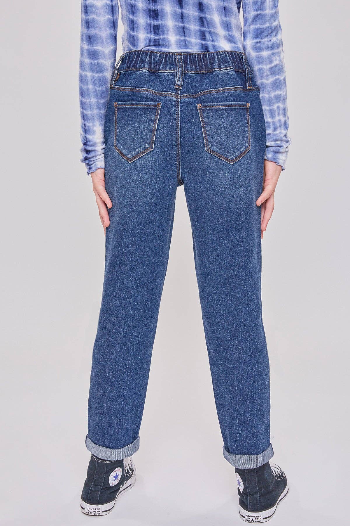 Girls Taylor Relax Fit Elastic Back Roll Cuff Jeans