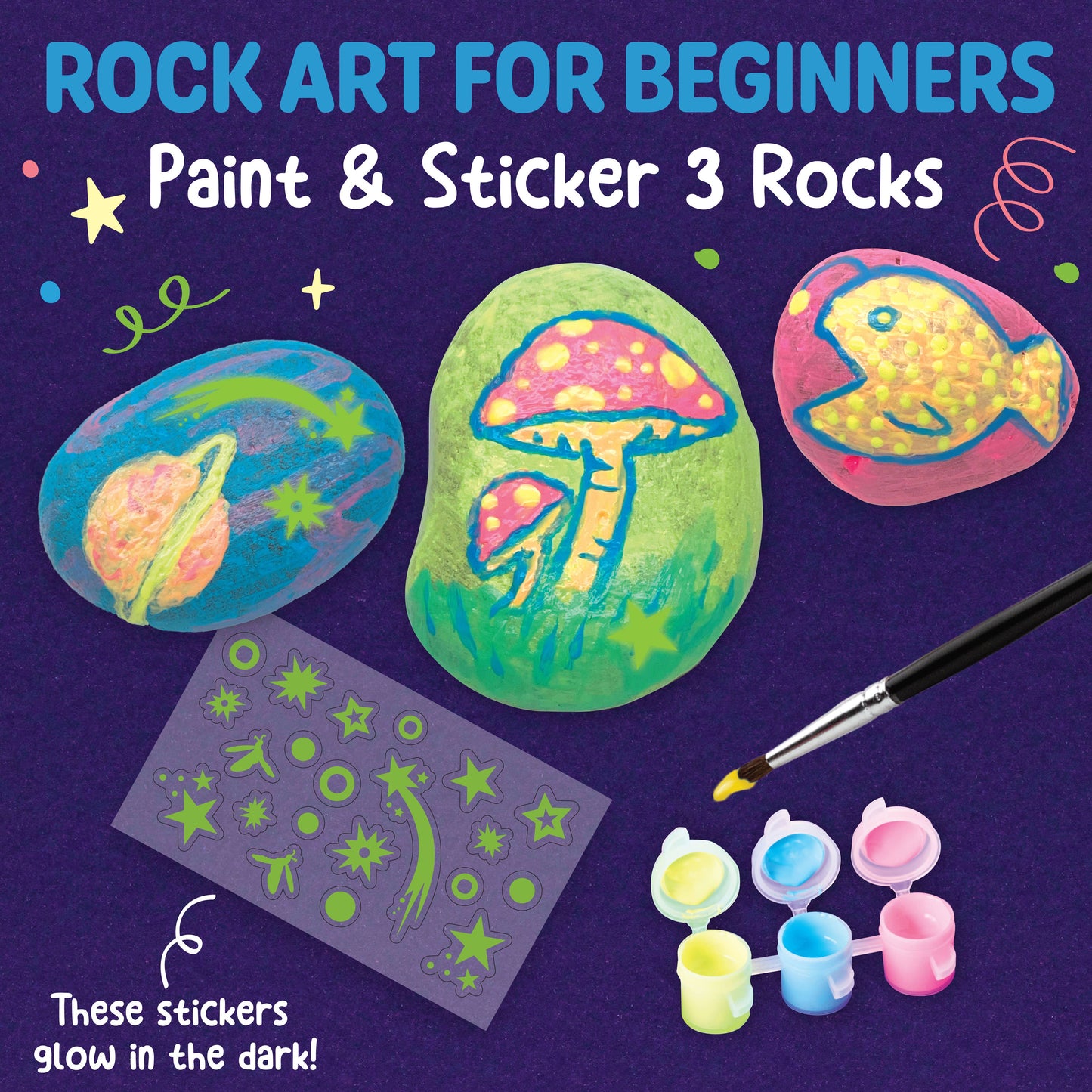 Glow-in-the-Dark Rocks Mini Craft Kit for Kids