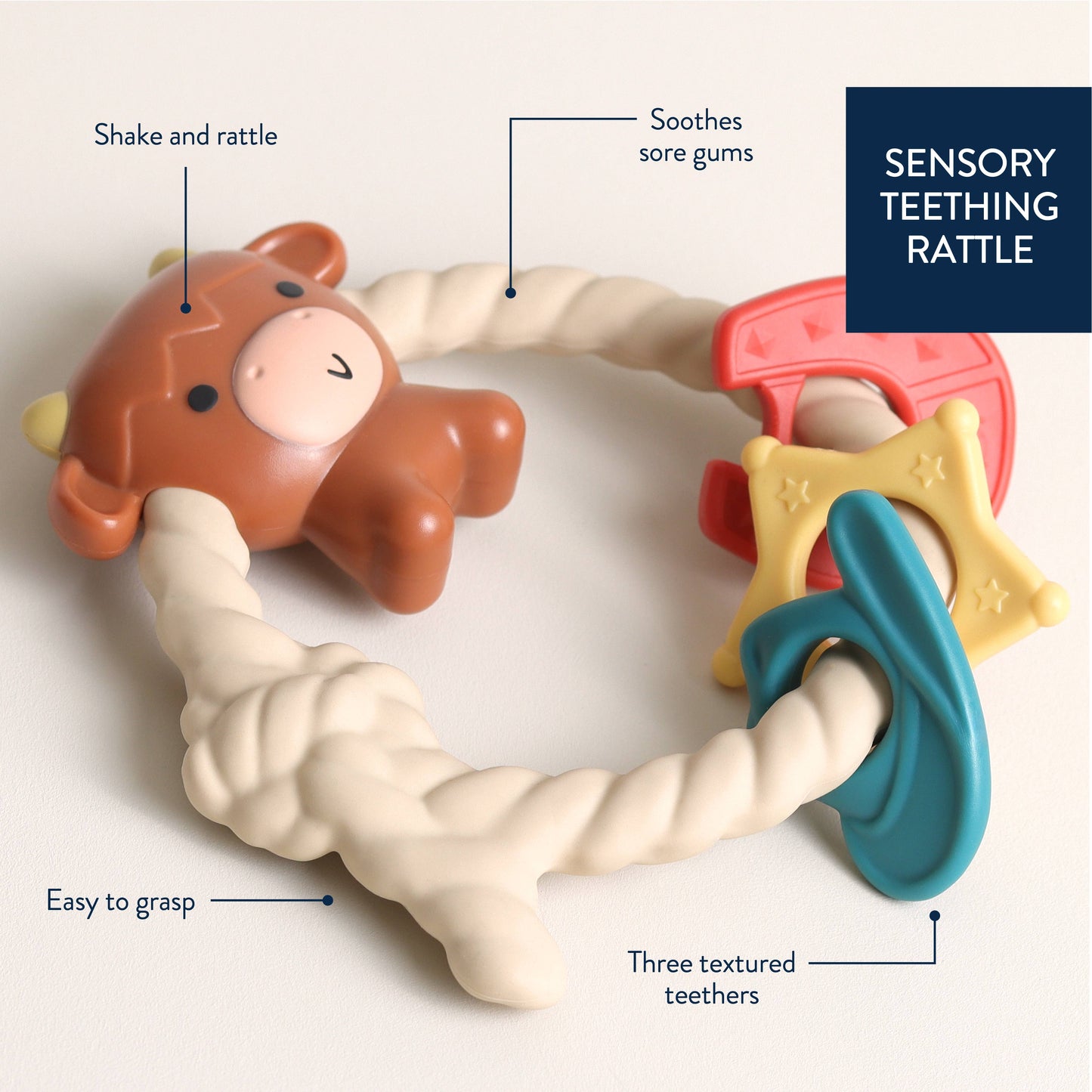 Rainbow Ritzy Rattle™ Silicone Teether Rattles