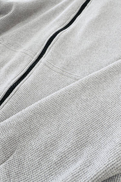 Boys' Grey Soft Waffle Knit Zip-Up Jacket