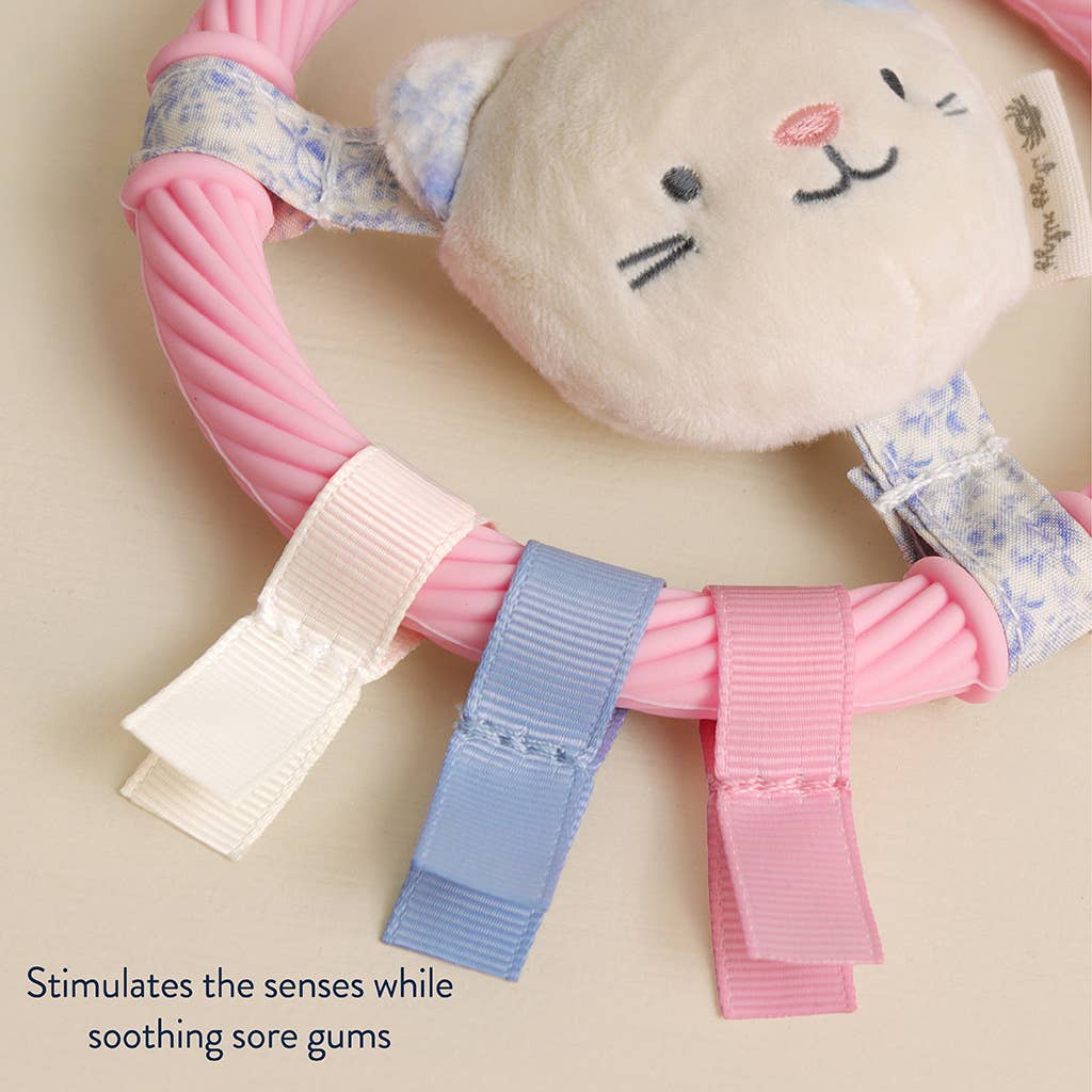 Kitty Itzy Ring Pal™ - Teething Ring with Plush Character: Pink Kitty