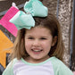 Texas Size Rhinestone Center Knot Hair Bows: Black