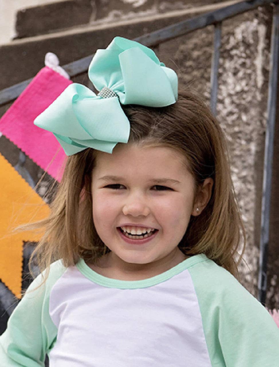 Texas Size Rhinestone Center Knot Hair Bows: Black