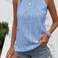 SKY BLUE JACQUARD CAMISOLE KNITTED TOP