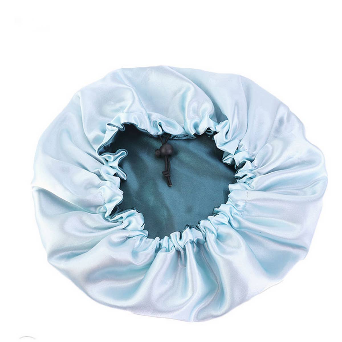BLUE DOUBLE LAYER SATIN BONNET