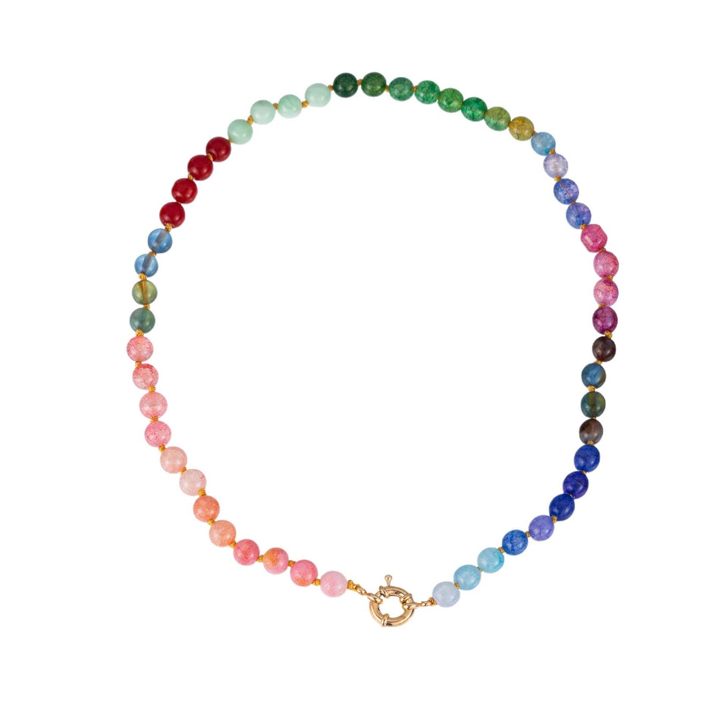 Natural Stone Semi-Precious Glass Mixed Necklace (D)