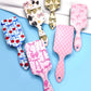 PINK WITH BOWS LARGE DETANGLE PADDLE HAIR BRUSH COMB