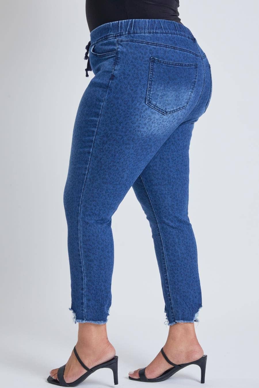 Plus Denim Ankle Joggers