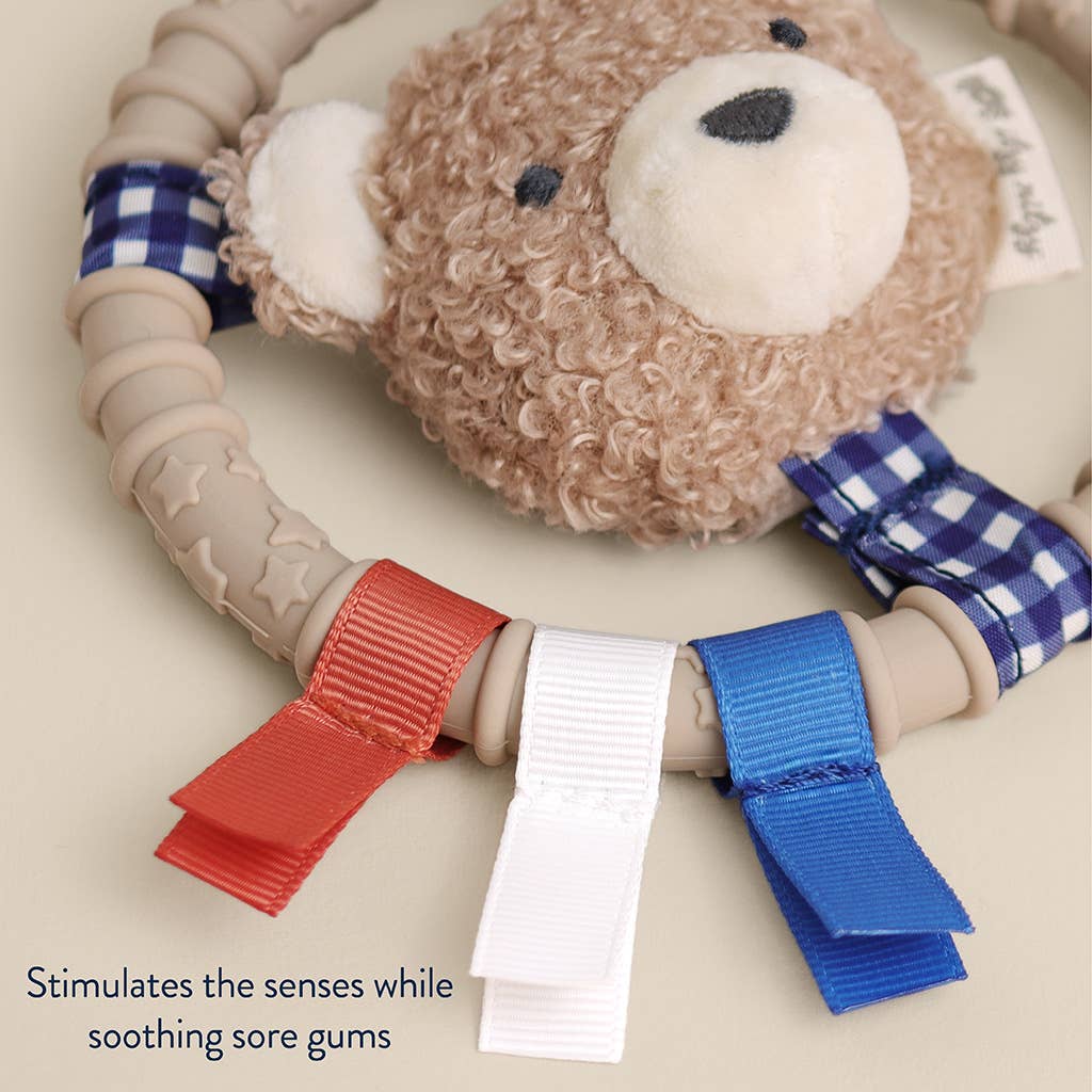 Bear Itzy Ring Pal™ - Teething Ring with Plush Character: Taupe Bear