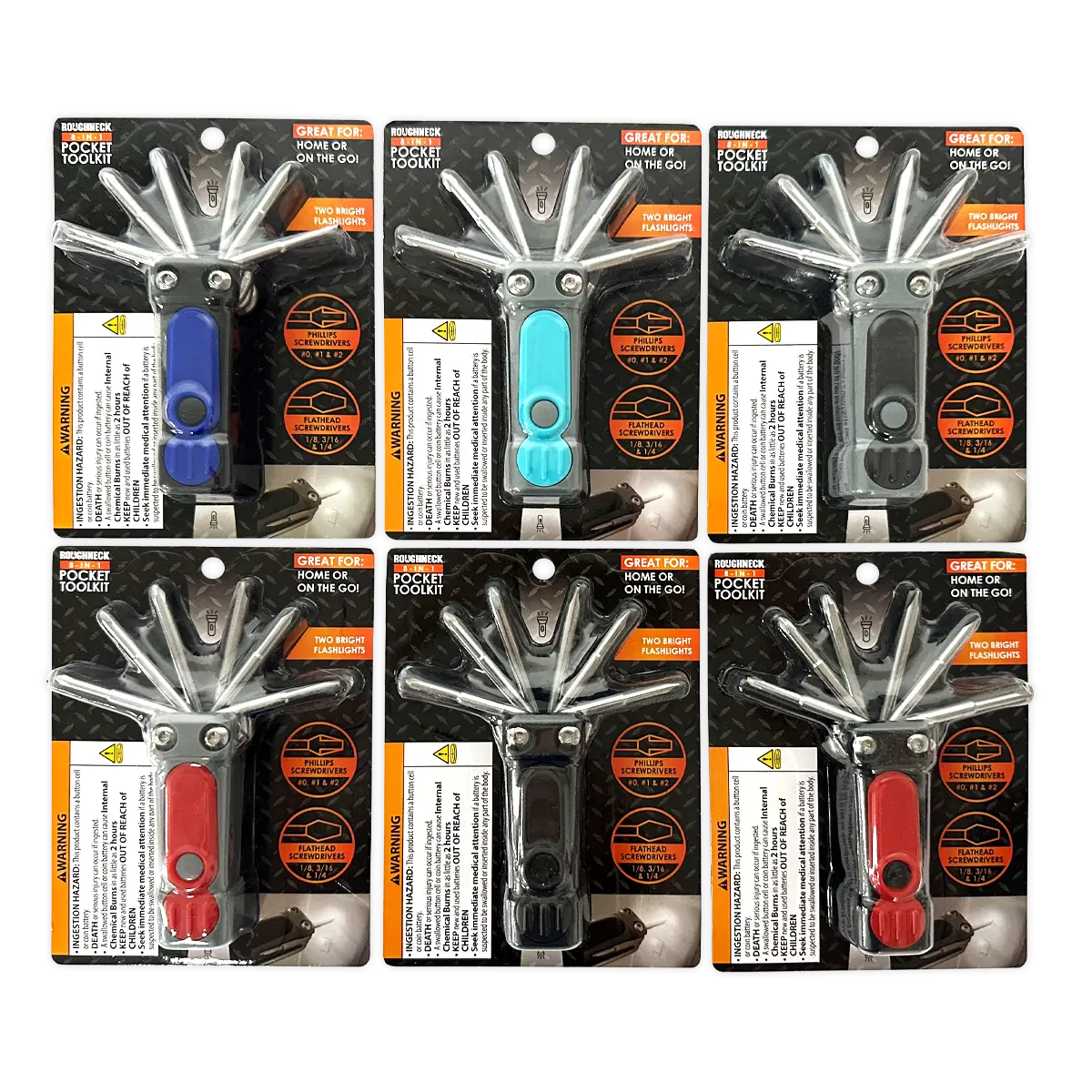 Roughneck Pocket Tool Kit Screwdriver Light Assortment Bulk