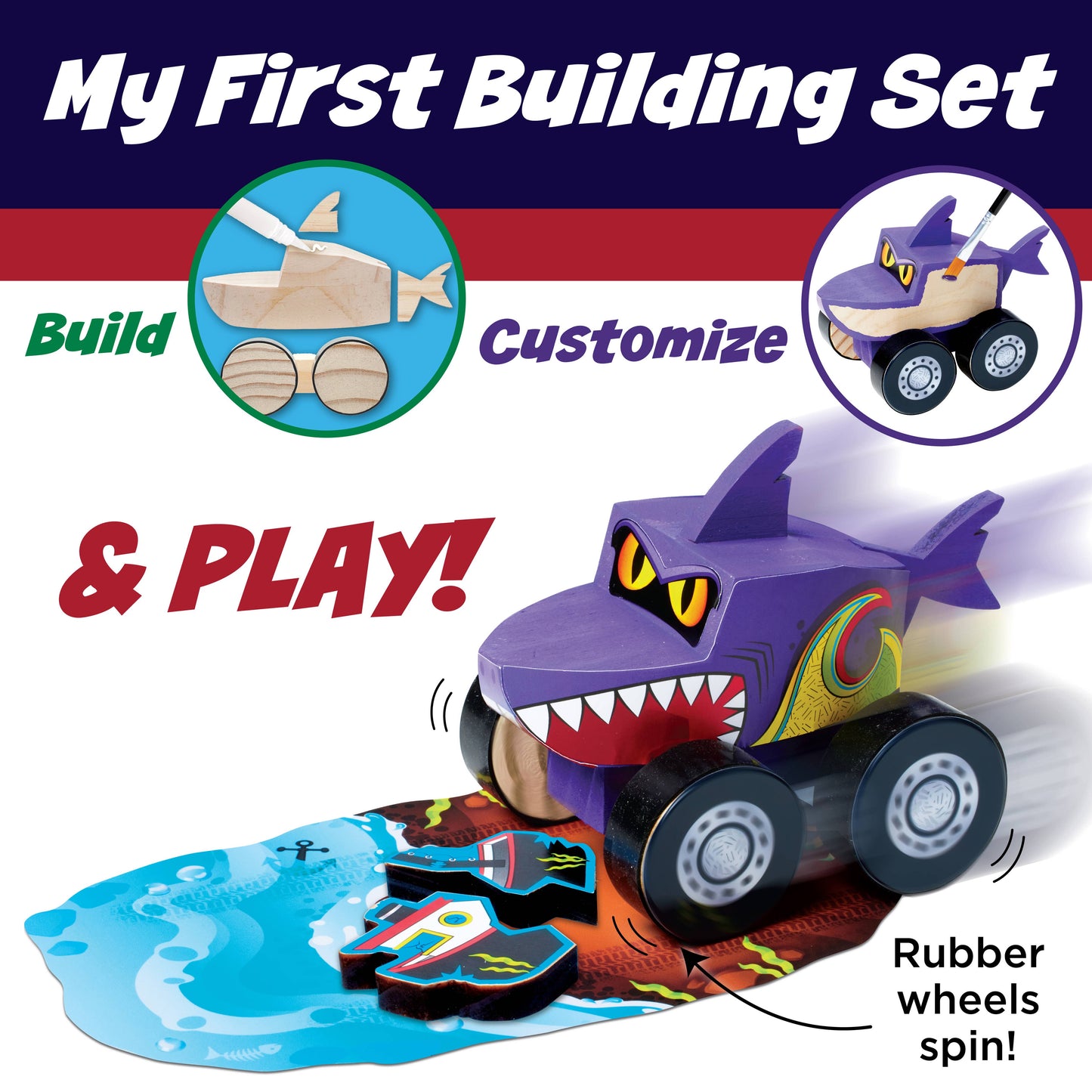 Buildeez! Chomper Monster Shark - DIY Wooden Craft Kit