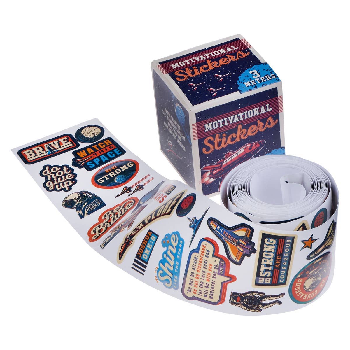 Sticker Roll Motivational Strong & Courageous Josh. 1:9